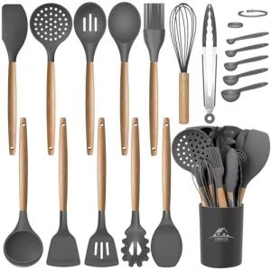 17-Piece Silicone Kitchen Utensils Set with Holder