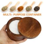 Acacia Wood Salt Cellar with Magnetic Lid