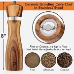 Wooden Salt and Pepper Grinder Set - Adjustable Coarseness