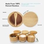 Bamboo Salt Box with Swivel Lid and Spoon