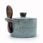 Ceramic Salt Cellar with Lid and Spoon