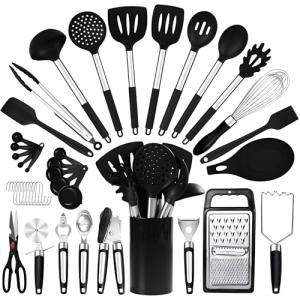 40-Piece Heat-Resistant Silicone Cooking Utensils Set