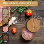 Acacia Salt Box with Lid and Spoon