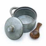 Ceramic Salt Cellar with Lid and Spoon