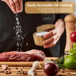 Acacia Salt Box with Lid and Spoon