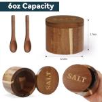 Acacia Wood Salt Cellar with Spoon and Lid