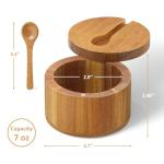 Acacia Salt Box with Lid and Spoon
