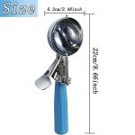Stainless Steel Ice Cream Scoop Set with Blue Handle