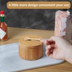Acacia Salt Box with Lid and Spoon