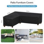 Waterproof V-Shape Garden Chair Cover 215cm Black
