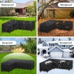Waterproof V-Shape Garden Chair Cover 215cm Black