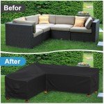 Waterproof V-Shape Garden Chair Cover 215cm Black