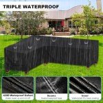 Waterproof V-Shape Garden Chair Cover 215cm Black