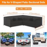 V-Shape Waterproof Garden Furniture Cover - Black