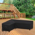 Waterproof V-Shape Garden Chair Cover 215cm Black