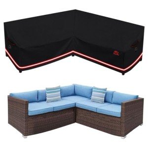 V-Shape Waterproof Garden Sofa Cover - Black