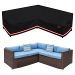 V-Shape Waterproof Garden Sofa Cover - Black