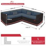 V-Shape Waterproof Garden Sofa Cover - Black
