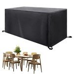 Black Garden Chair and Table Covers 150x150 cm