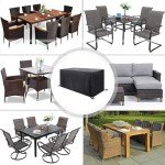 Black Garden Chair and Table Covers 150x150 cm