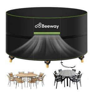 Waterproof Round Garden Table Cover with Air Vent