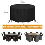 Heavy Duty Round Outdoor Table Cover - Black