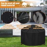 Heavy Duty Round Outdoor Table Cover - Black
