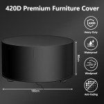 Waterproof Round Garden Furniture Covers with Air Vent