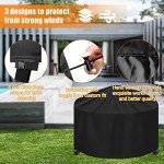 Heavy Duty Round Outdoor Table Cover - Black