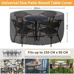Waterproof Round Garden Table Cover, Large Size