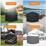 Heavy Duty Round Outdoor Table Cover - Black