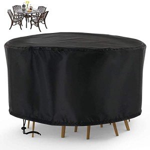 Large Waterproof Round Garden Chair Covers - Black