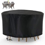 Large Waterproof Round Garden Chair Covers - Black