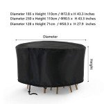 Large Waterproof Round Garden Chair Covers - Black