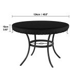 Delixike Waterproof Round Garden Table Cover 124cm