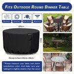 Premium Waterproof Round Garden Table Cover - Black