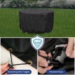 Premium Waterproof Round Garden Table Cover - Black