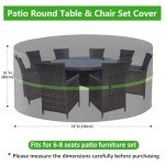 Heavy Duty Round Garden Table Cover 190x80cm