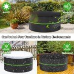 Heavy Duty Round Garden Table Cover 190x80cm