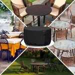 Premium Waterproof Round Garden Table Cover - Black