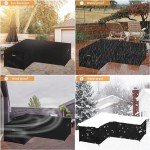 Heavy Duty L-Shape Garden Sofa Cover - Black