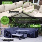 Waterproof L-Shape Garden Furniture Cover - Black