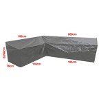 Outdoor Garden Corner Sofa & Table Cover - Black
