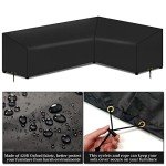 Waterproof L-Shape Garden Sofa Cover – Black