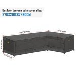 Waterproof L-Shaped Garden Sofa Cover 270x216 cm
