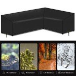 Waterproof L-Shape Garden Sofa Cover – Black