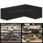 Waterproof L-Shape Garden Sofa Cover – Black