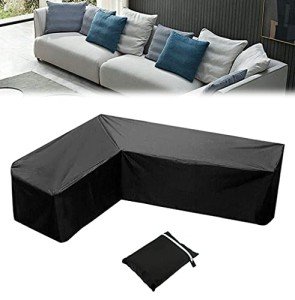 Waterproof L Shaped Garden Furniture Cover Black
