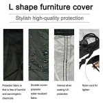 Waterproof L Shaped Garden Furniture Cover Black