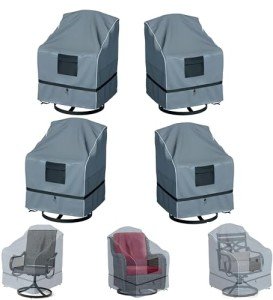 Heavy Duty Waterproof Outdoor Chair Covers - 4 Pack